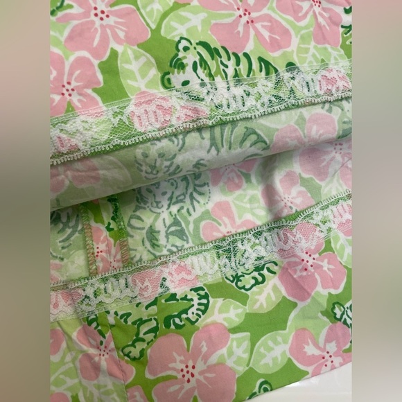 Lilly Pulitzer Vintage White Label Skirt in Tiger Cloud Pink Green - Picture 4 of 7